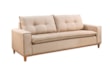Sofá Megan 3 Lugares em Veludo ou Boucle com Pillow & Pés em Madeira Maciça (Espuma D33)