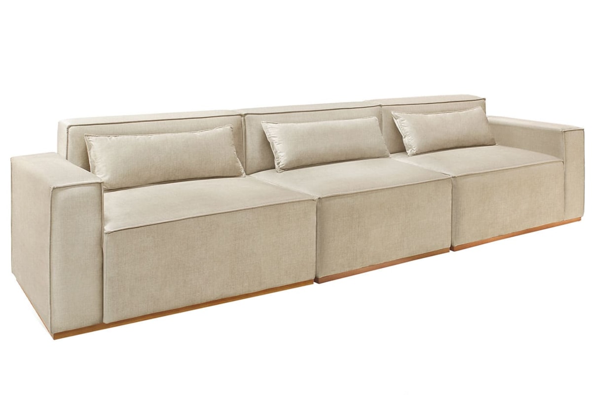 Sofá Modular 3 Lugares Tetris em Veludo ou Boucle
