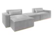 Sofá Modular Tetris 3 ou 2 Lugares com Chaise em Linho (SF + Puff)