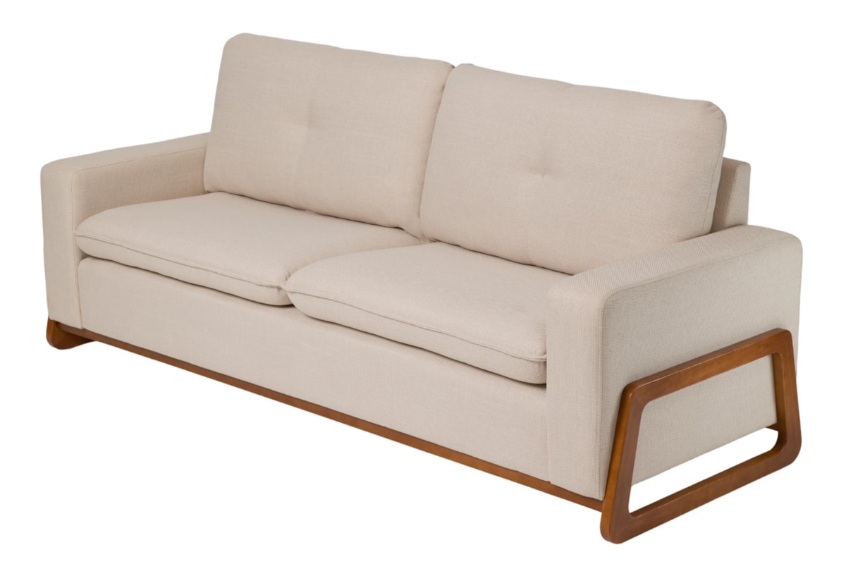 Sofá Nice 2 e 3 Lugares com Estrutura Lateral em Madeira Maciça