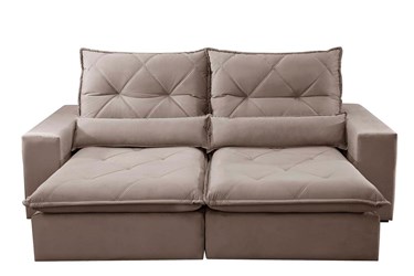 Sofá Retrátil e Reclinável Vik em Linho com Pillow Top no Assento em Espuma D33 (3 Opções de Largura)