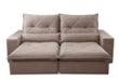 Sofá Retrátil e Reclinável Vik em Veludo com Pillow Top no Assento em Espuma D33 (3 Opções de Largura)