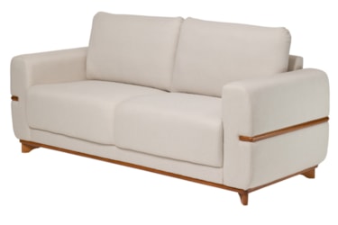 Sofá Roma 2 Lugares com Detalhes em Madeira Maciça e Assento em Espuma D30