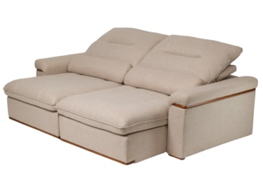 Sofá Sintra Retrátil e Reclinável com Detalhes em Madeira